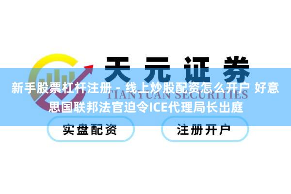 新手股票杠杆注册 - 线上炒股配资怎么开户 好意思国联邦法官迫令ICE代理局长出庭