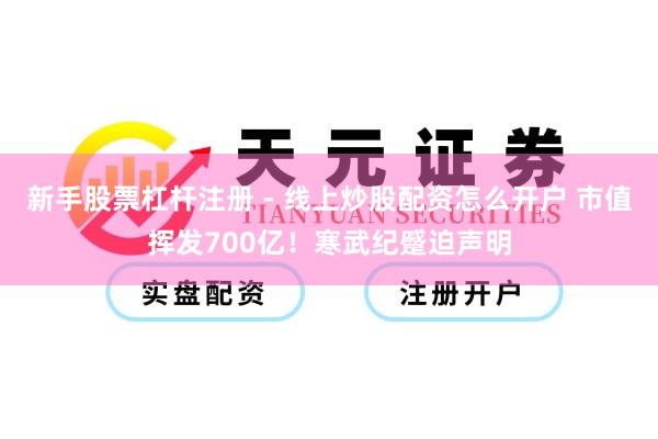 新手股票杠杆注册 - 线上炒股配资怎么开户 市值挥发700亿！寒武纪蹙迫声明