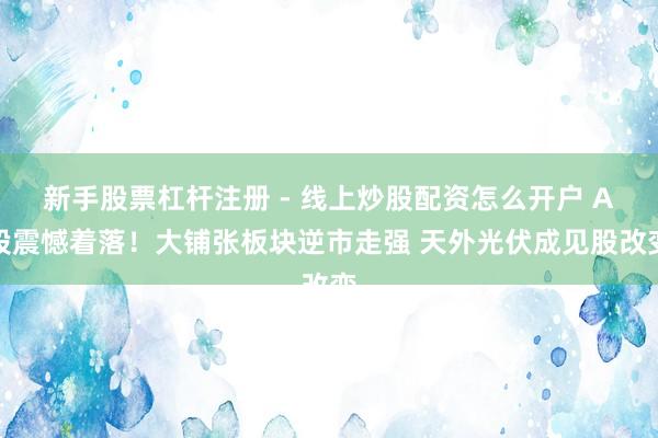 新手股票杠杆注册 - 线上炒股配资怎么开户 A股震憾着落！大铺张板块逆市走强 天外光伏成见股改变