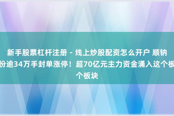 新手股票杠杆注册 - 线上炒股配资怎么开户 顺钠股份逾34万手封单涨停！超70亿元主力资金涌入这个板块