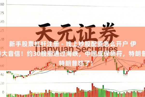 新手股票杠杆注册 - 线上炒股配资怎么开户 伊朗突传大音信！约30艘船通过海峡，中国成保命符，特朗普怒了！