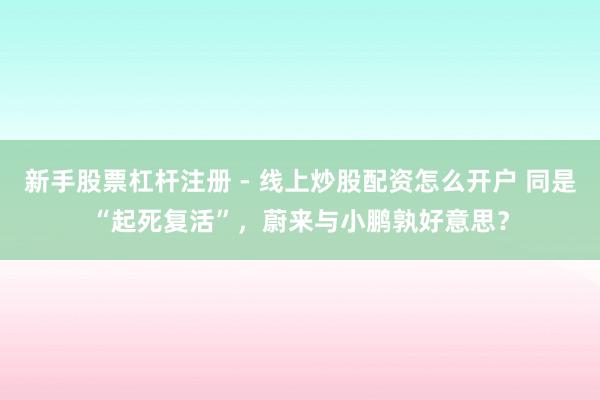 新手股票杠杆注册 - 线上炒股配资怎么开户 同是“起死复活”，蔚来与小鹏孰好意思？