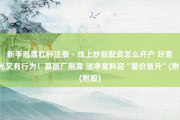 新手股票杠杆注册 - 线上炒股配资怎么开户 好意思光又有行为！晶圆厂刚需 洁净室料迎“量价皆升”(附股)